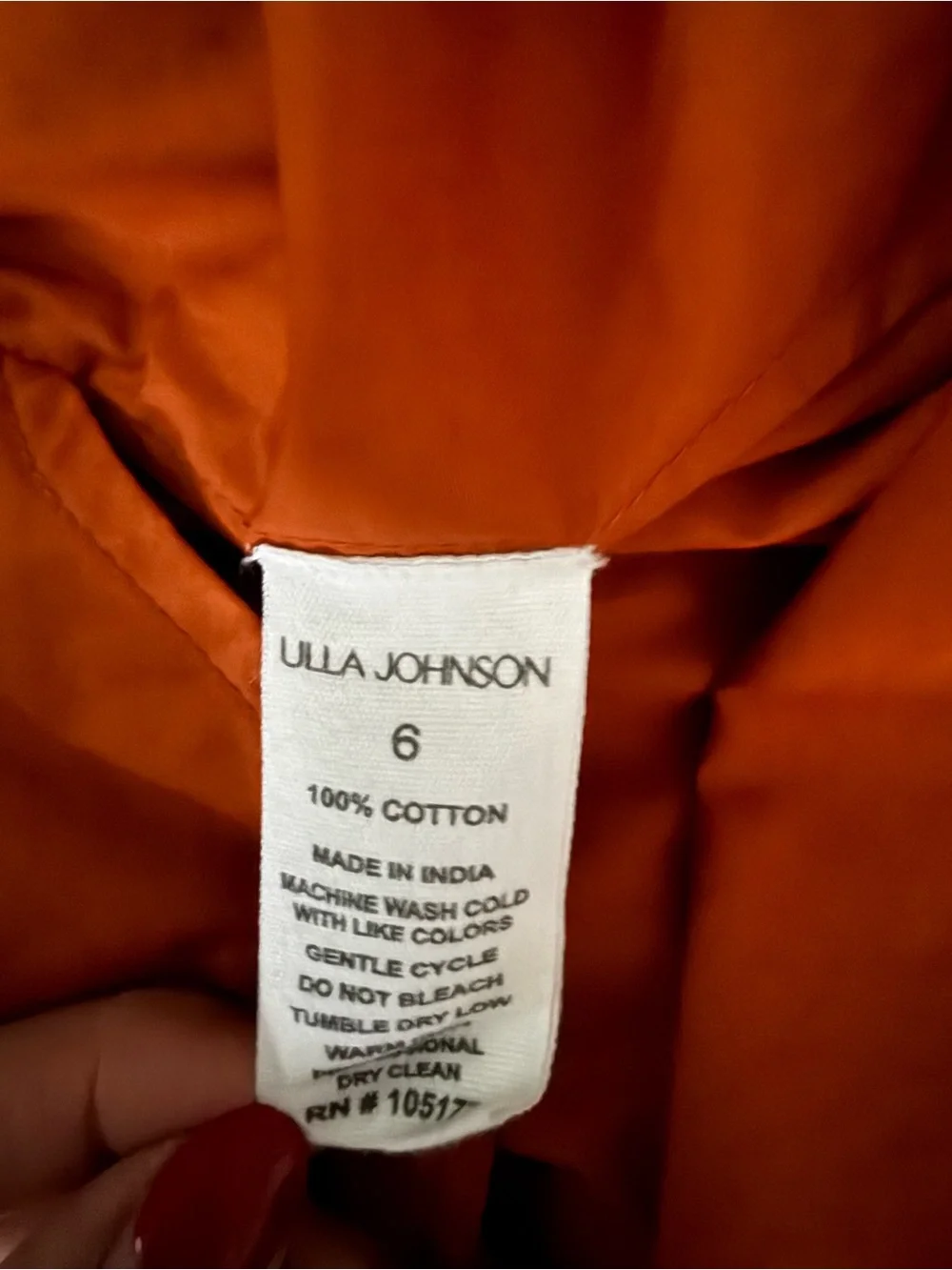 Ulla Johnson Rust Orange Ruffle-Trim Midi Dress - Picture 6 of 6